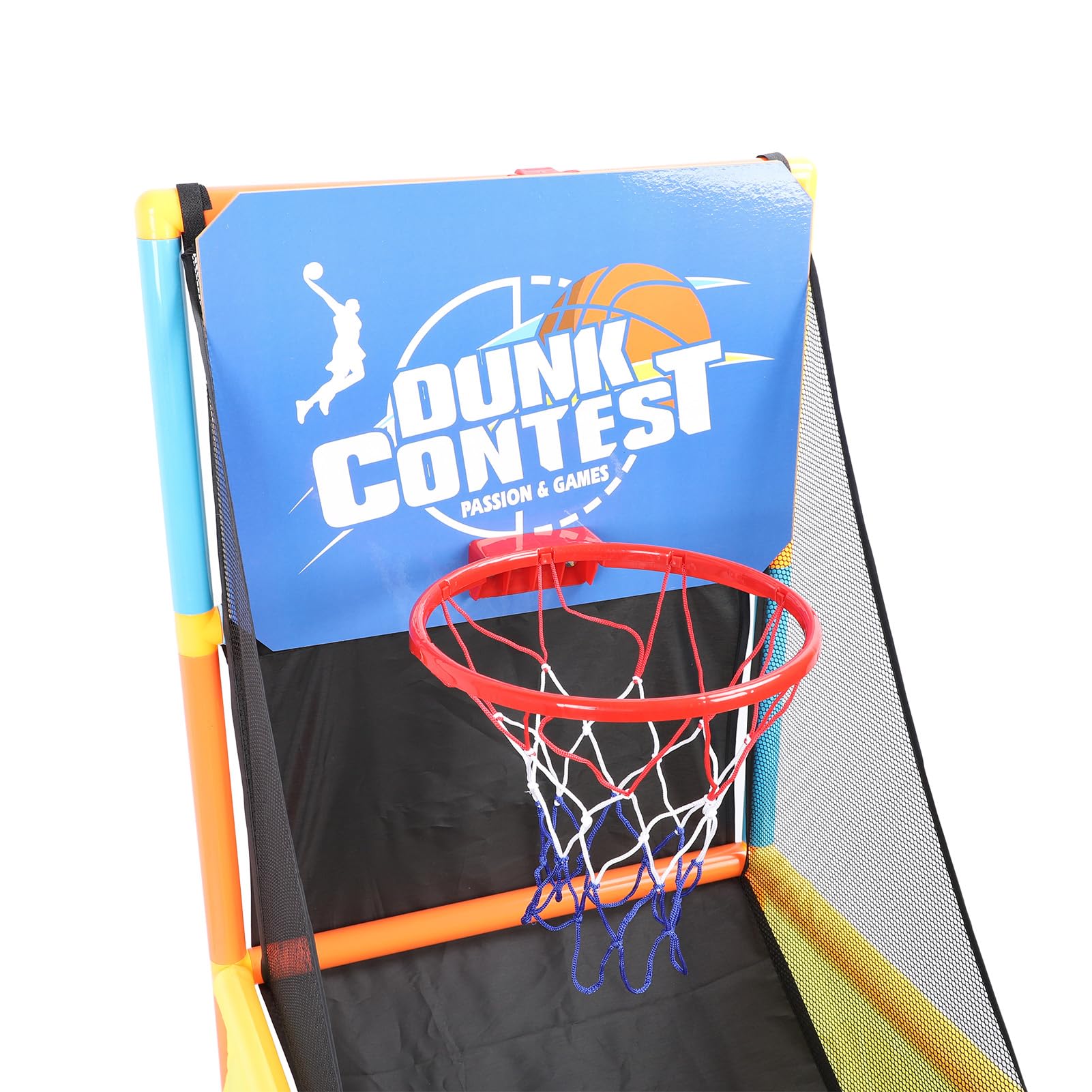 Set da Basket a Colpo Singolo per Bambini. Gioco Indoor e Outdoor. Include 2 Palline e Pompa