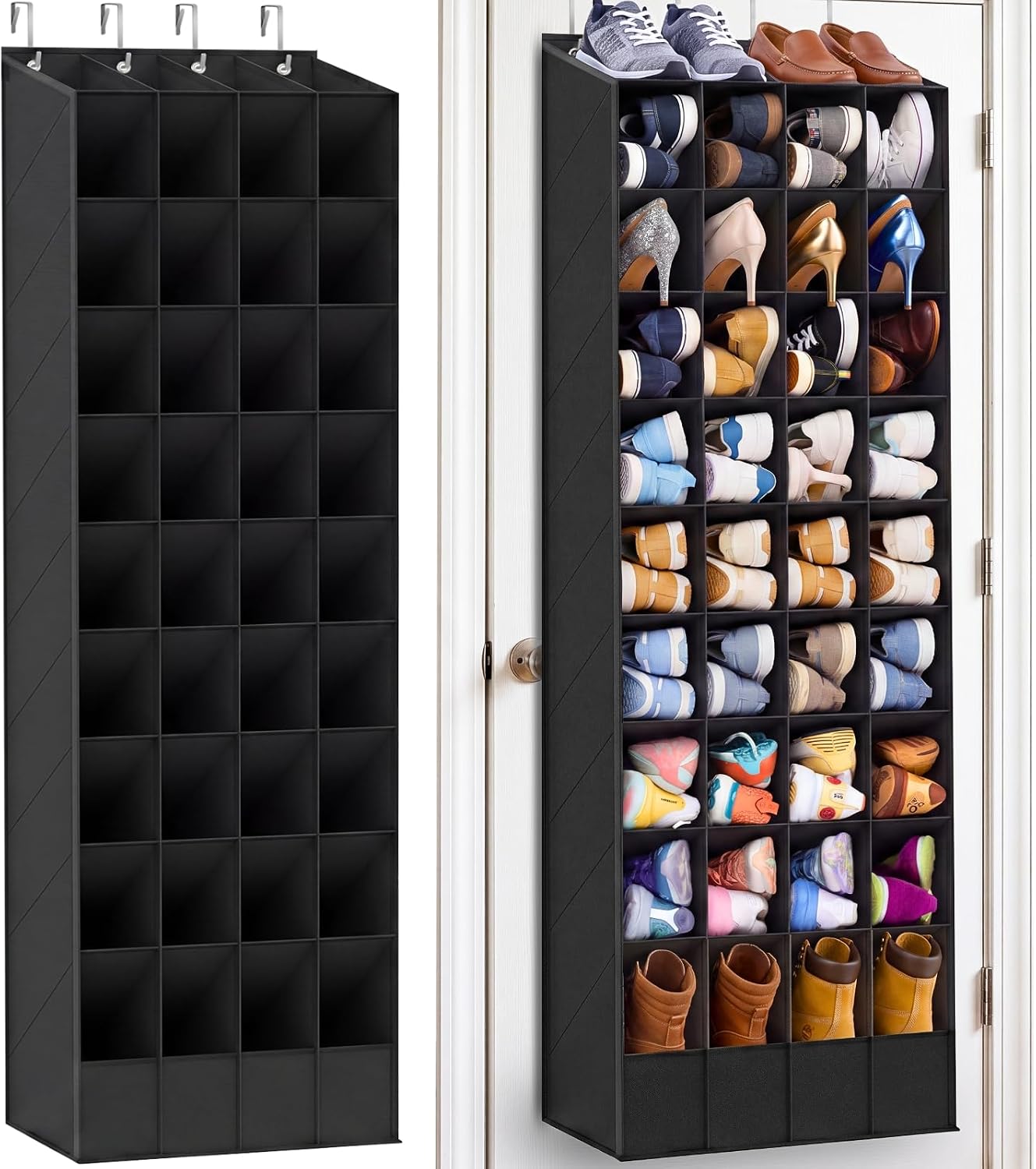 Ofiray-home Over the Door Shoe Organizer, 40 Pockets, Up to 40 Pairs