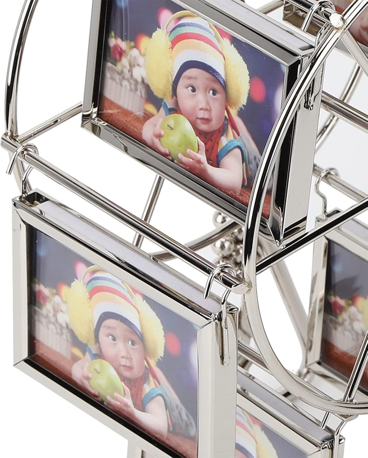 Rotating Ferris Wheel Picture Frame, Desk Table Top Vintage Photo Frame, Personalized Family Photo Frame Display for 12 Photos, NOENNULL7gr9kq540v
