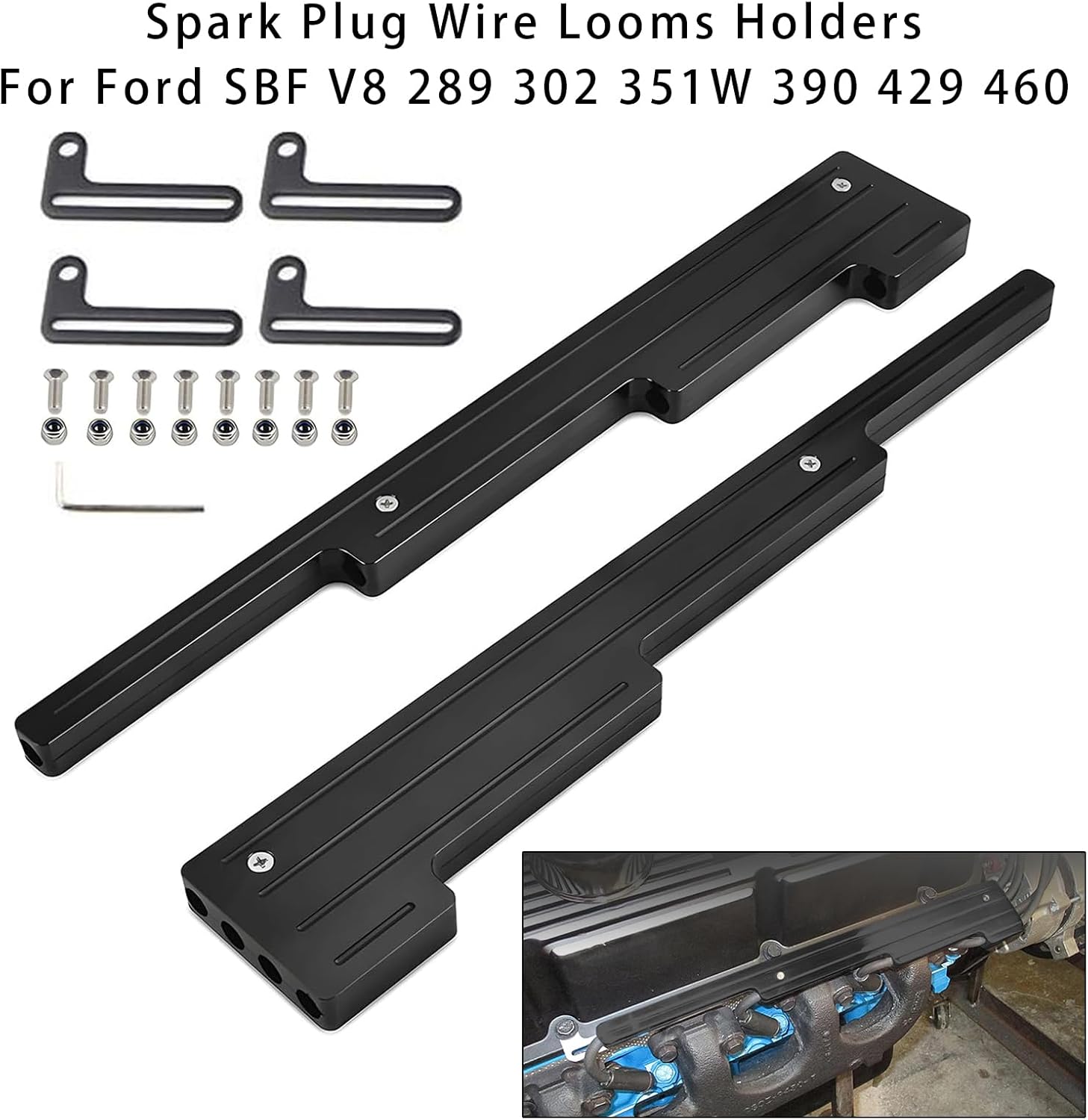 Areyourshop Spark Plug Wire Looms Holders For Chevy 1955-1985 Small Block, For Chevy V8 Engines: 265, 283, 327, 305, 350, 383, 400, 396, 427, 454, 472, 502, 273, 340, 383, 361, 400, 413, 440