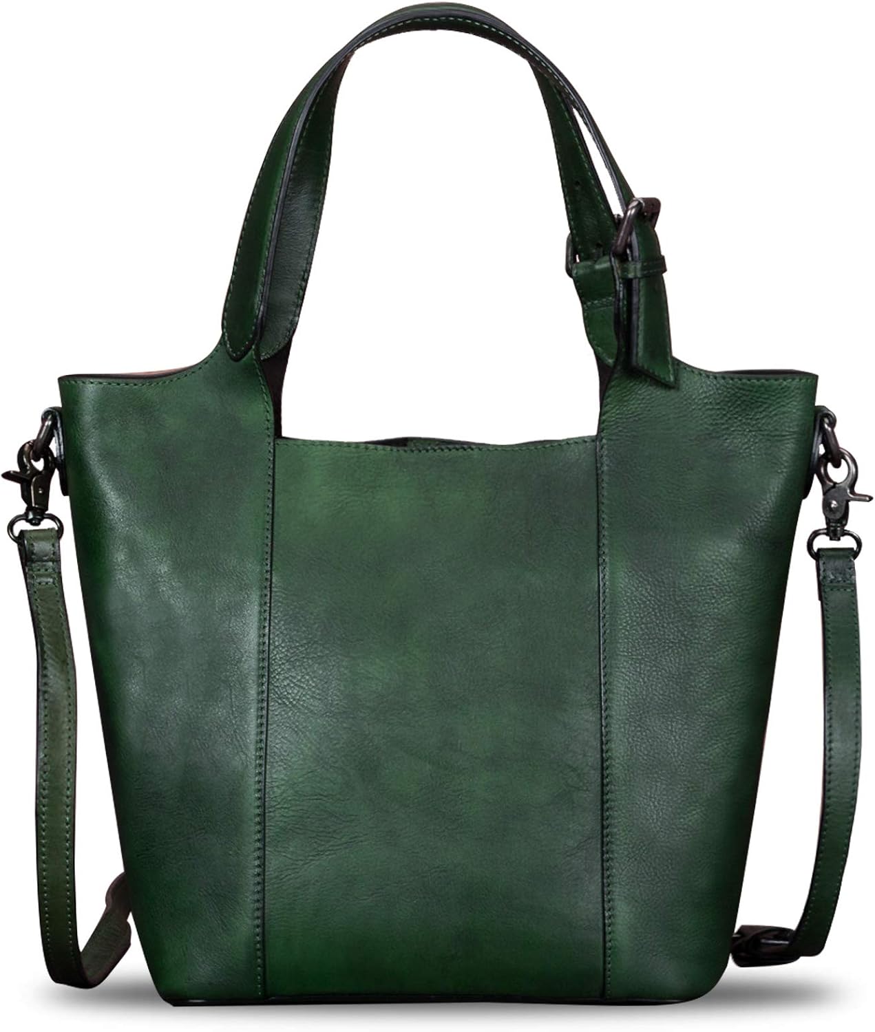 Genuine Leather Handbag for Women Vintage Handmade Shoulder Bag Purse Tote Cowhide Satchel Crossbody Top-Handle Bags