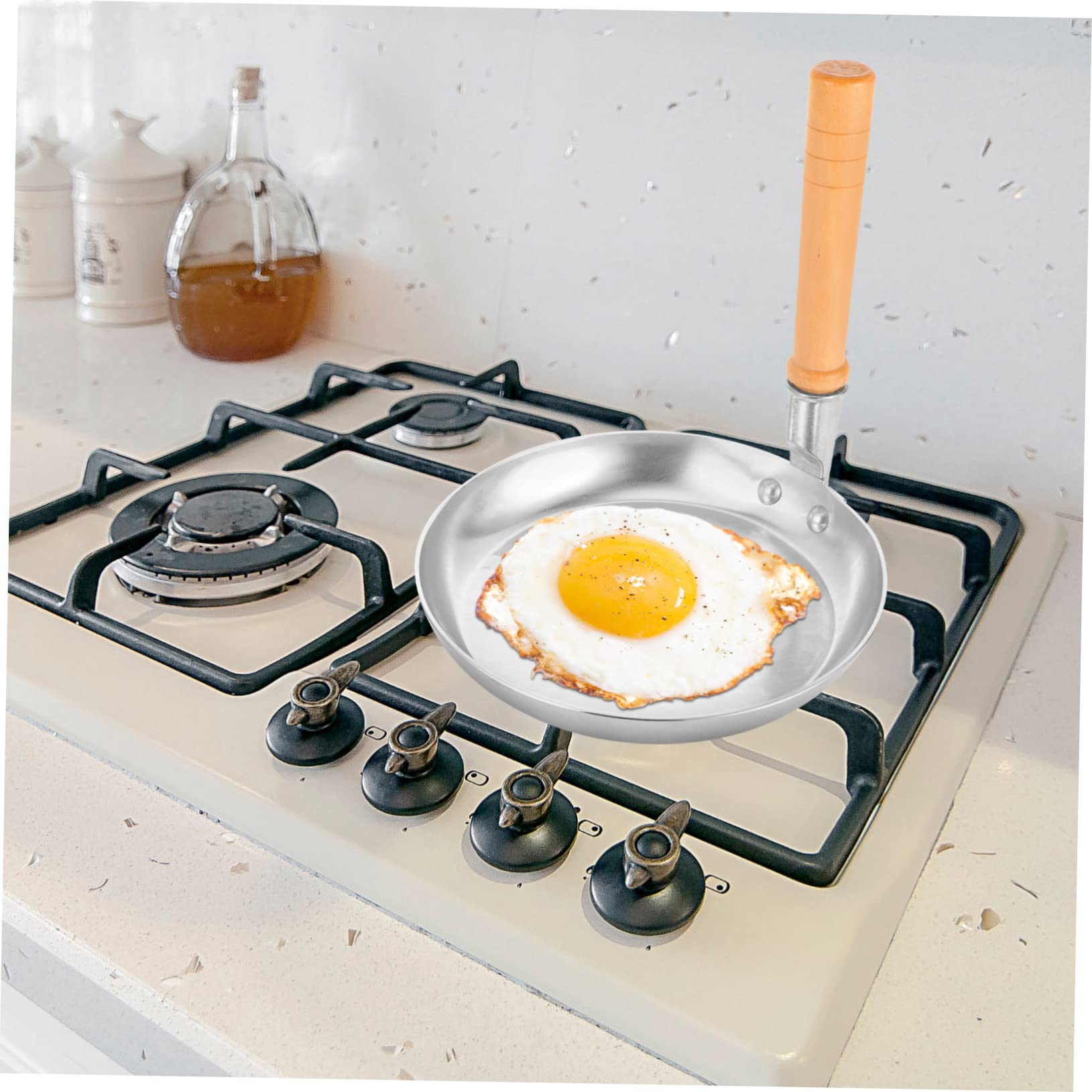 Hemobllo 2 Pezzi Padella Per Frittate Padella Antiaderente Cucina Frittura Panne Di Frittate Padella D'uovo Piccolo Omelette Pan Padelle Per Uova Antiaderenti Padella in Acciaio Di Legno
