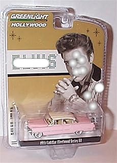 Greenlight Collectables Elvis 1955 C'adillac Fleetwood S60 Pink/White vehicle 1:64 scale limited edition diecast model