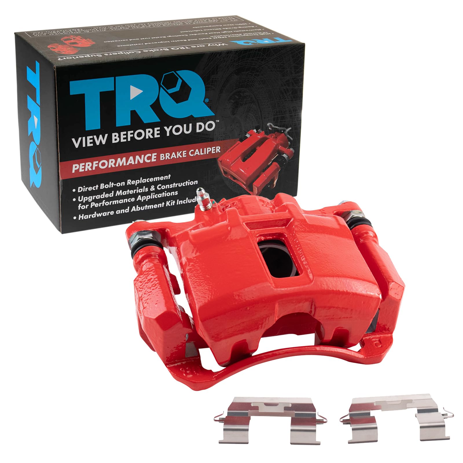 TRQ Front Right Brake Caliper w/Bracket Performance Red Passenger Side