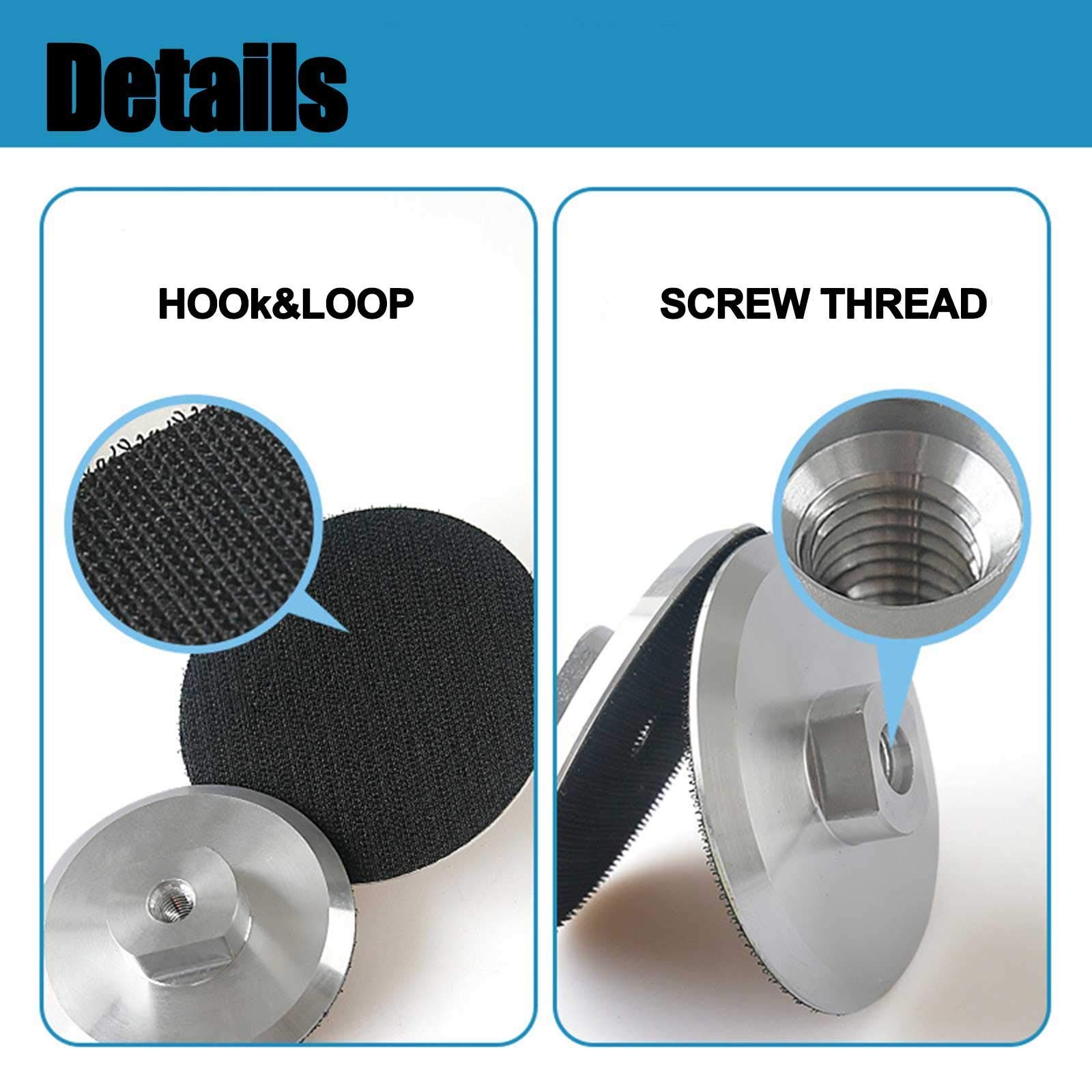 4 Inch Aluminum Backer Pad Set - 5/8-11 Thread Hook & Loop Polishing Pads