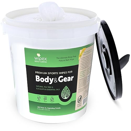 Miniatura 9 de Wipex Toallitas corporales sin enjuague para adultos, paño grande a base de plantas, aceite de árbol de té y eucalipto, ideal de limpieza rápida