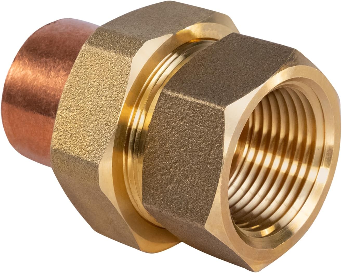 Everflow DDGV0001 1" No Lead Copper Union Fitting with Sweat to Female Threaded Connects