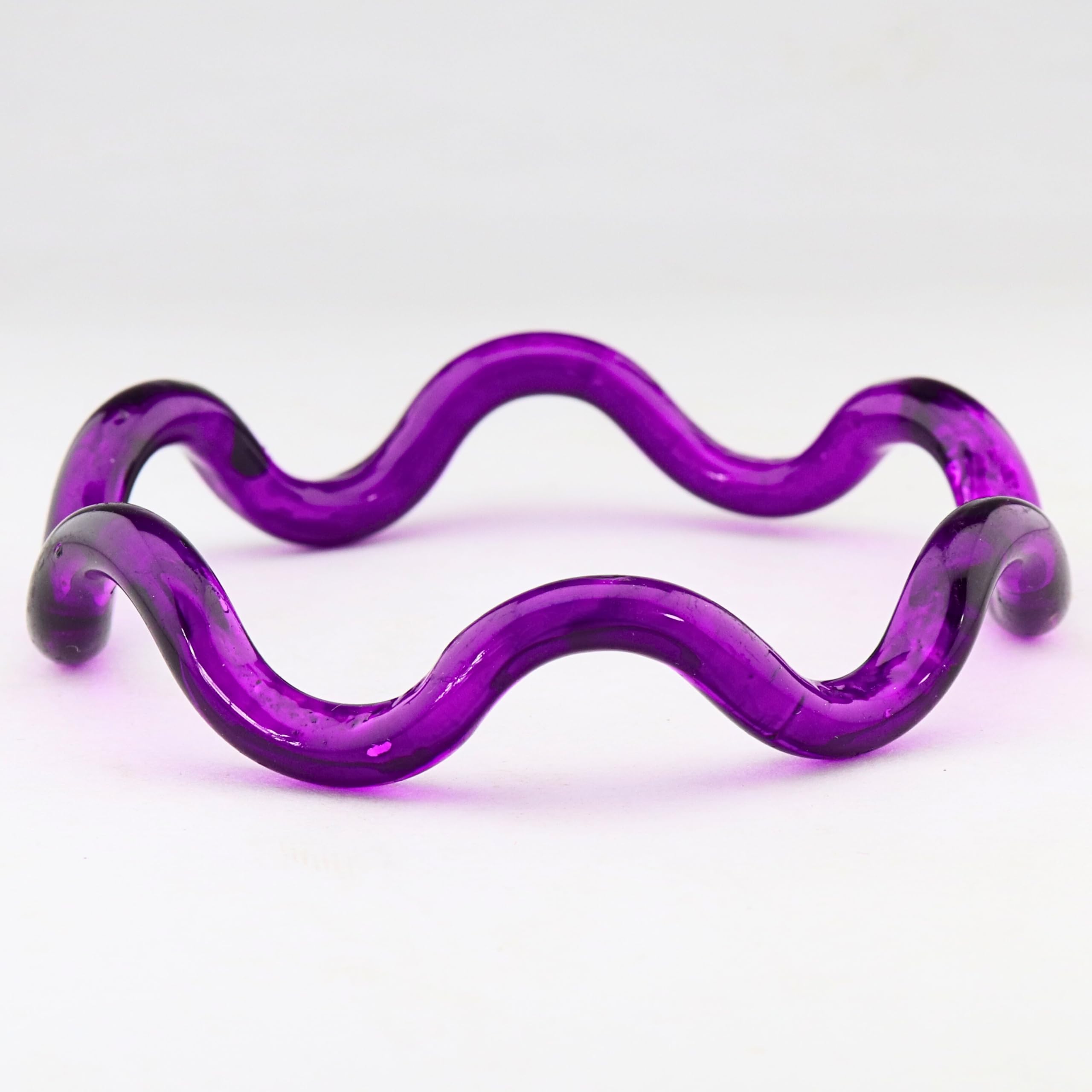 NMII ZigZag Crystal Glass Bangles Spiral Kada Set For Women & Girls | Bangles For Women Glass Kangan Set | Purple Glass Bangles | Trendy Stylish Spiral Twisted Design Kada Bangle-(GK48-Purple-2.2) 4