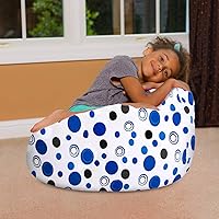 Vista 132 de Posh Creations - Puff para niños, adolescentes y adultos, incluye funda extraíble y lavable a máquina, tamaño grande de 38 pulgadas, lona con diseño