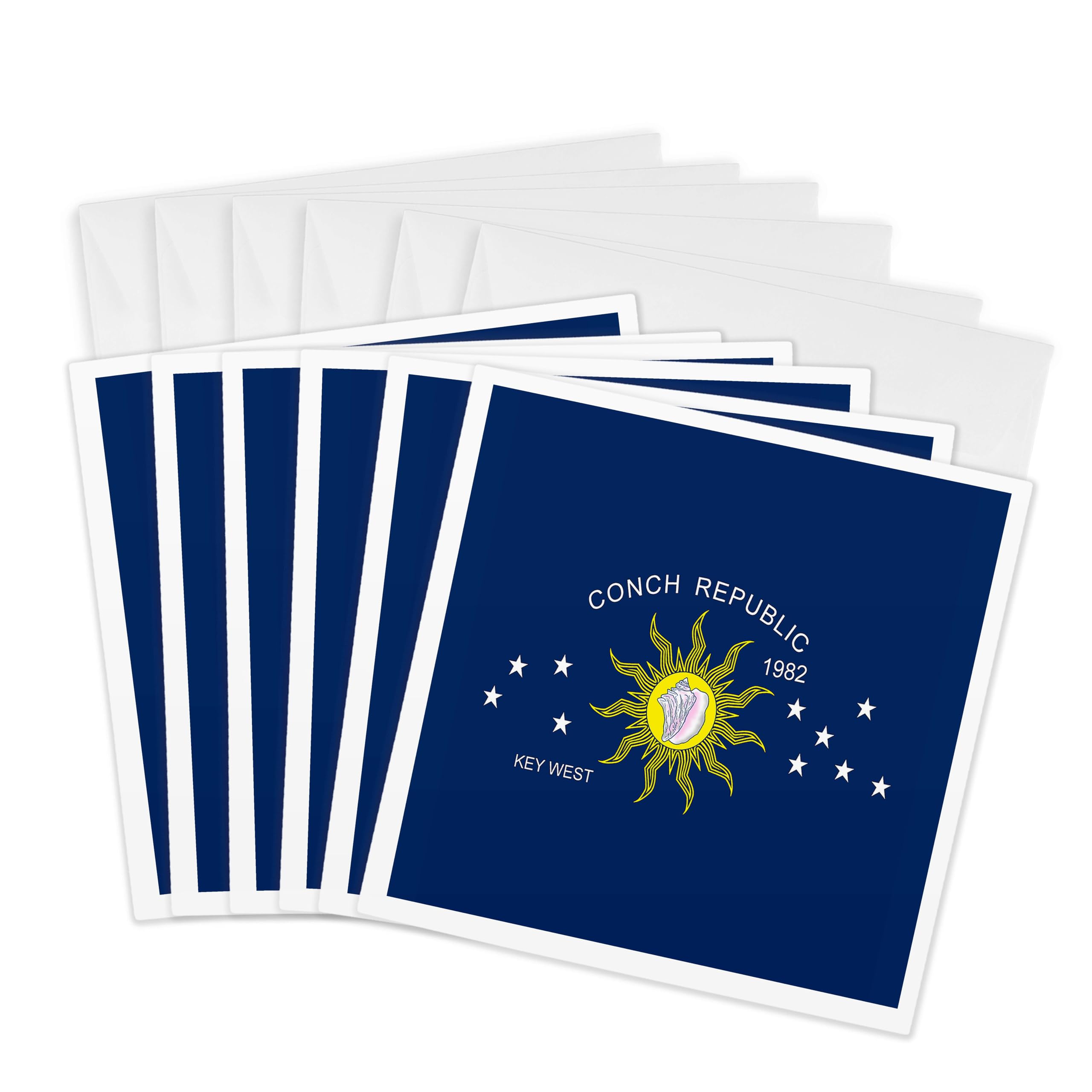 3dRose Greeting Cards - The flag of The Conch Republic of Key West Florida. - 6 Pack - Creative Studios – Key West