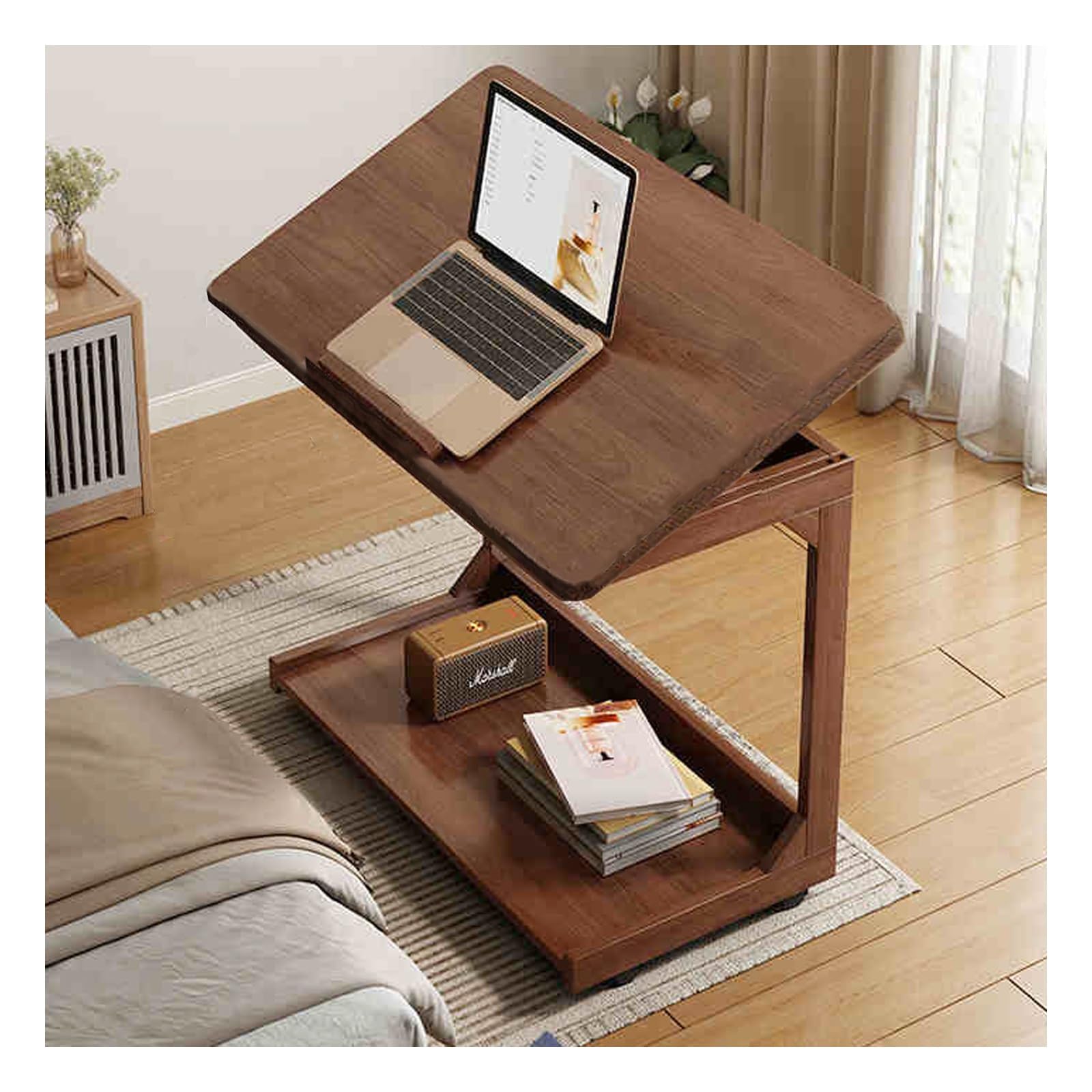 Table en C pivotante pour télétravailler et prendre le café au canapé