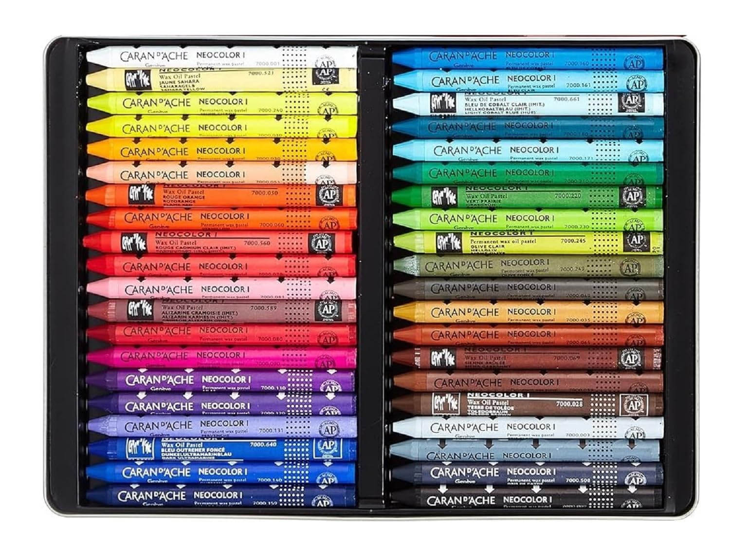 Caran d'Ache Neocolor I. Pasteles de cera Permanentes.Lápices de cera Permanentes Set 40 + 1 cartas