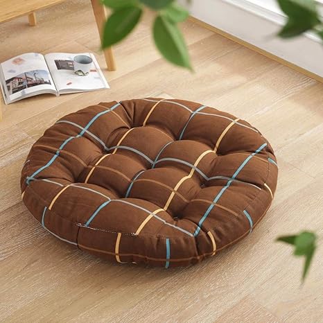 Amazon Co Jp 座布団 民族風 花柄 格子 縞 丸い 58cm 取り外し不可 厚い ふわふわ 低反発 滑り止め 安定感 通気 吸汗 保温 腰痛対策 痔防止 抗菌防臭 防カビ 多機能 チェアパッド 座面クッション 椅子 自宅 オフィス 畳 車用品 おしゃれ ホーム キッチン