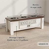 Vista 5 de GTW Soporte elevado personalizado triple para cuencos de perro para perros grandes, medianos, pequeños y extra pequeños - 3 cuencos de acero
