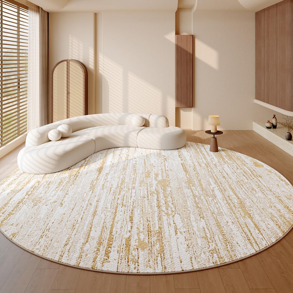Tapis rond moelleux 160x160 pour réchauffer le salon