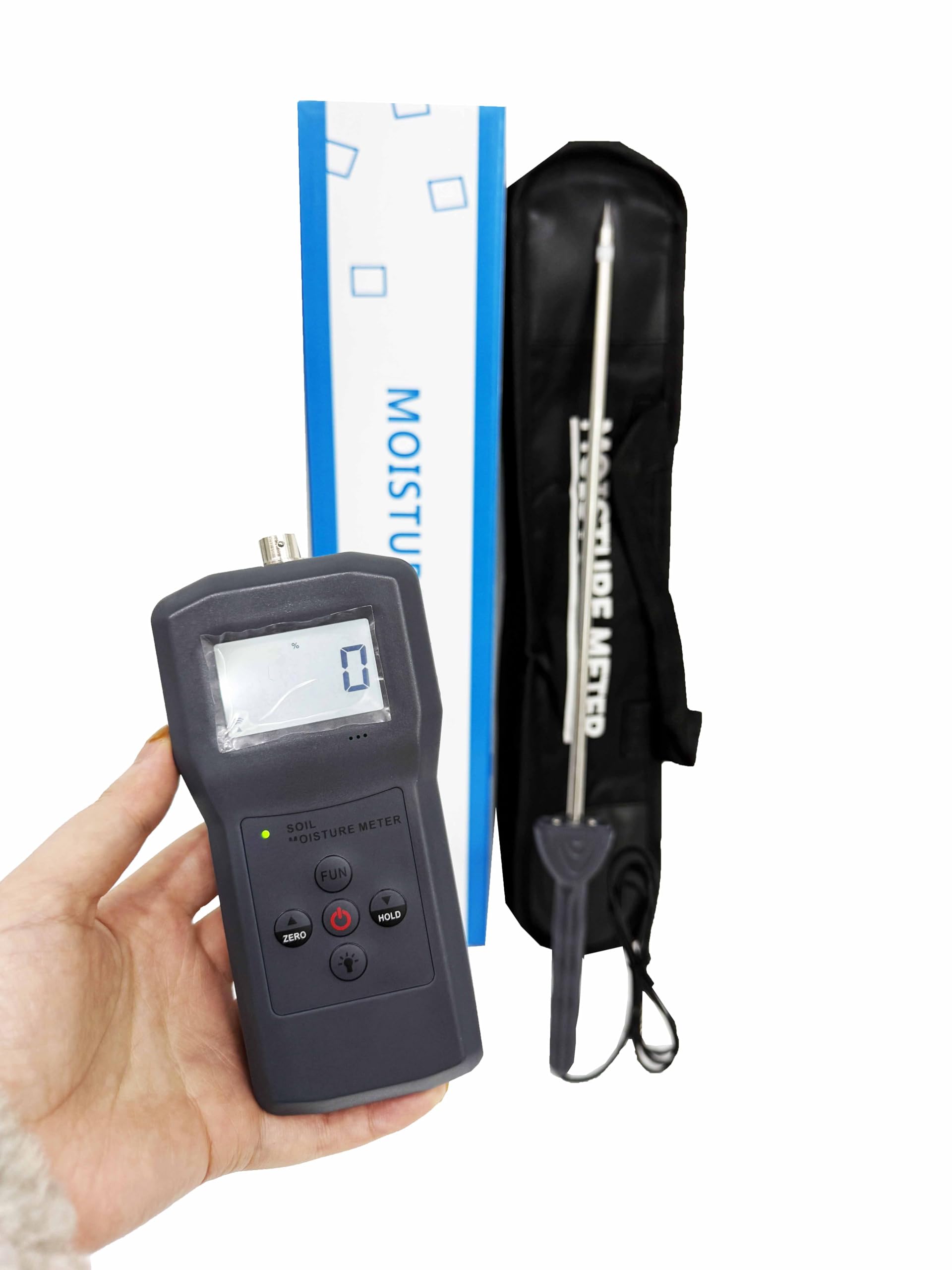 Plant Soil Moisture Tester Soil Sand Cement Moisture Meter Analyzer Soil Moisture Content Testing With LCD Backlight Display Measuring Range 0-50% Resolusion 0.1