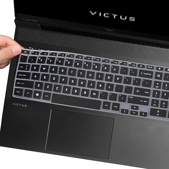 Keyboard Cover Skin for HP Victus Gaming Laptop 15.6 15-fb0028nr/fa0025nr/fa0031dx/fa0747nr 15t-fa000 15z-fb000,HP Victus 16.1 Laptop 16-d0020nr/d0030nr/d1010nr/e0010nr/e0020nr Protector-Black...