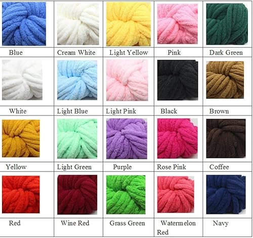 Miniatura 5 de Hilo grueso de chenilla gris claro de 2.2 lbs2.2 libras, hilo grueso y grueso para tejer en el brazo, hilo grueso y grueso