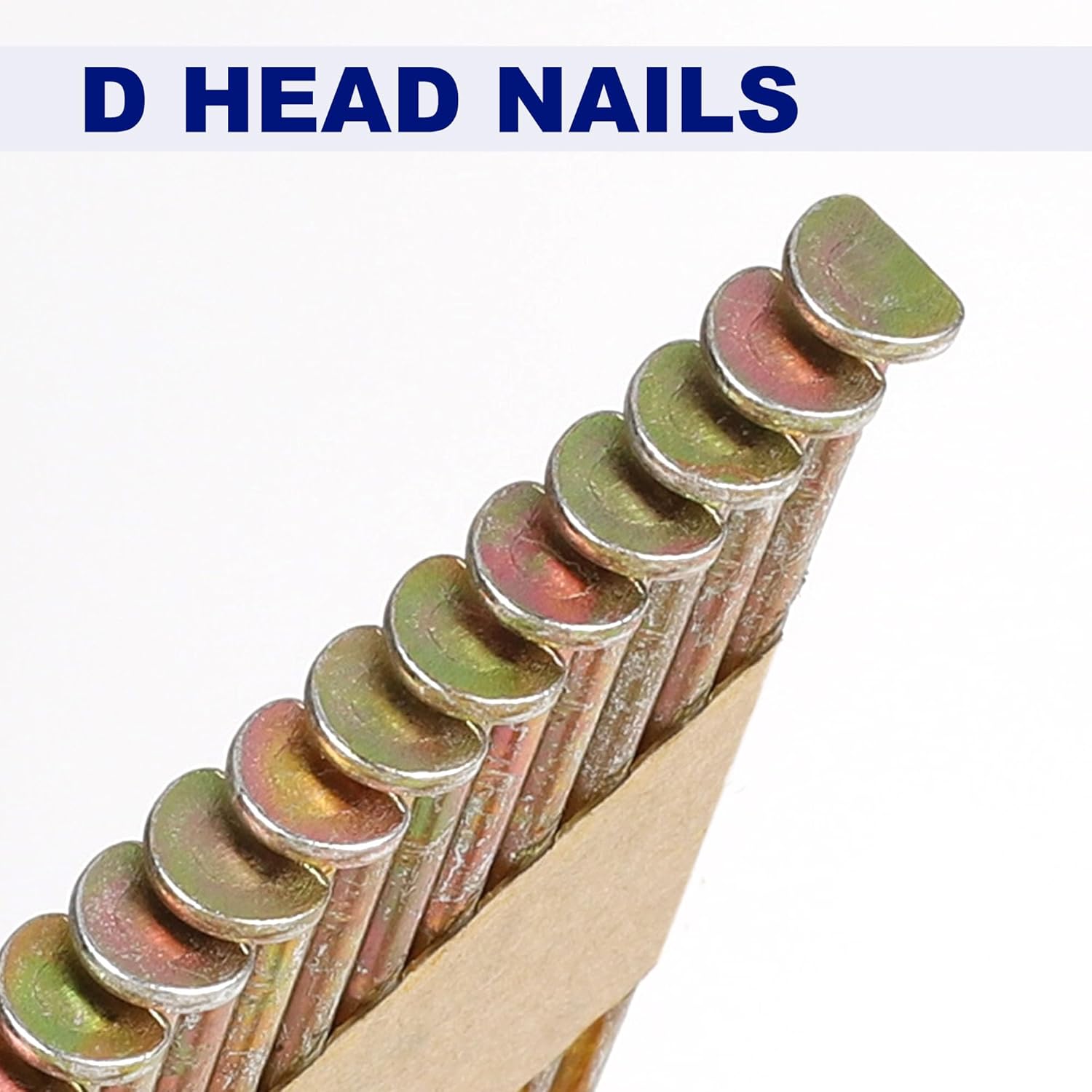 HW HAMWOO 34°Framing Nails,D Head Nail Pack,1200-Pack (2"- 240Pcs,2-1/2"- 320Pcs,3"- 320Pcs, 3-1/2"- 320Pcs),Galvanized Paper Tape Strip Nails,Smooth Shank,for 30 to 34 Degree Framing Nailer