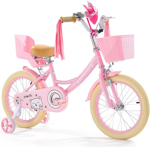 Miniatura 1 de VEVOR Bicicleta para niños, 141618 pulgadas, estilo BMX, ruedas de entrenamiento incluidas, resistente y fácil de montar, bicicleta para niños y