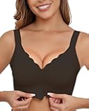 Bras for Women Wireless Bras with Support and Lift Front Closure Seamless Bra Push Up Comfy Bralette