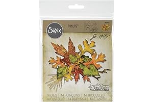Sizzix 660978 Thinlits Die Set: Fall Foliage by Tim Holtz for a Stunning Autumnal Ambiance