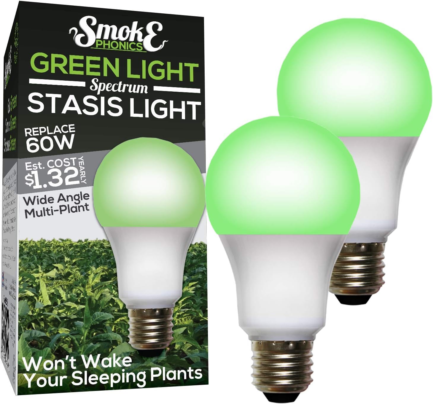 Miracle LED SmokePhonics Green Spectrum LED Hydroponic Stasis Night Cycle Plant Light (2-Pack),602667
