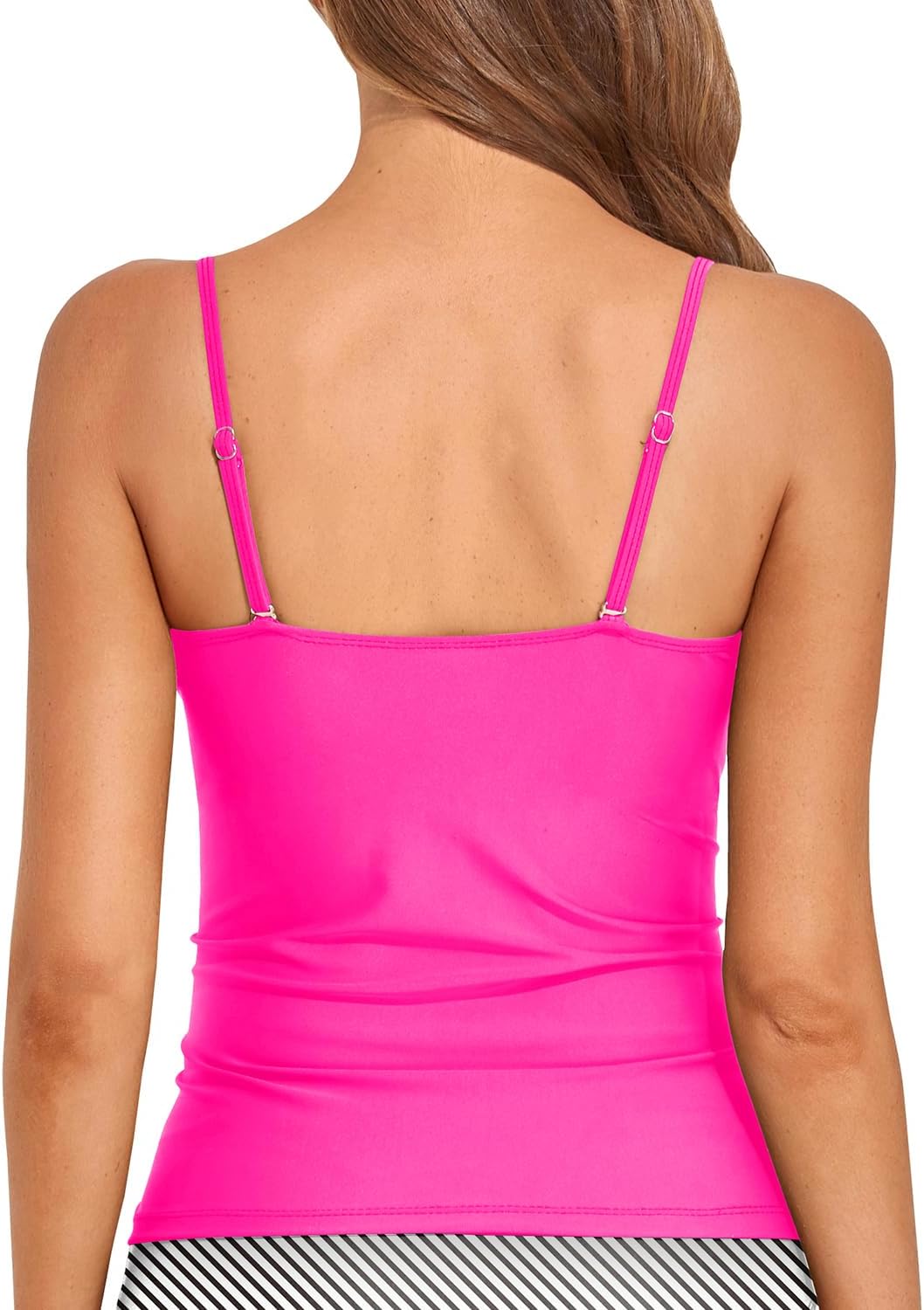 Holipick Tankini Top for Women Twist Front Bandeau Swimsuit Tummy Control Bathing Suit Tops Only No Bottom - Image 6