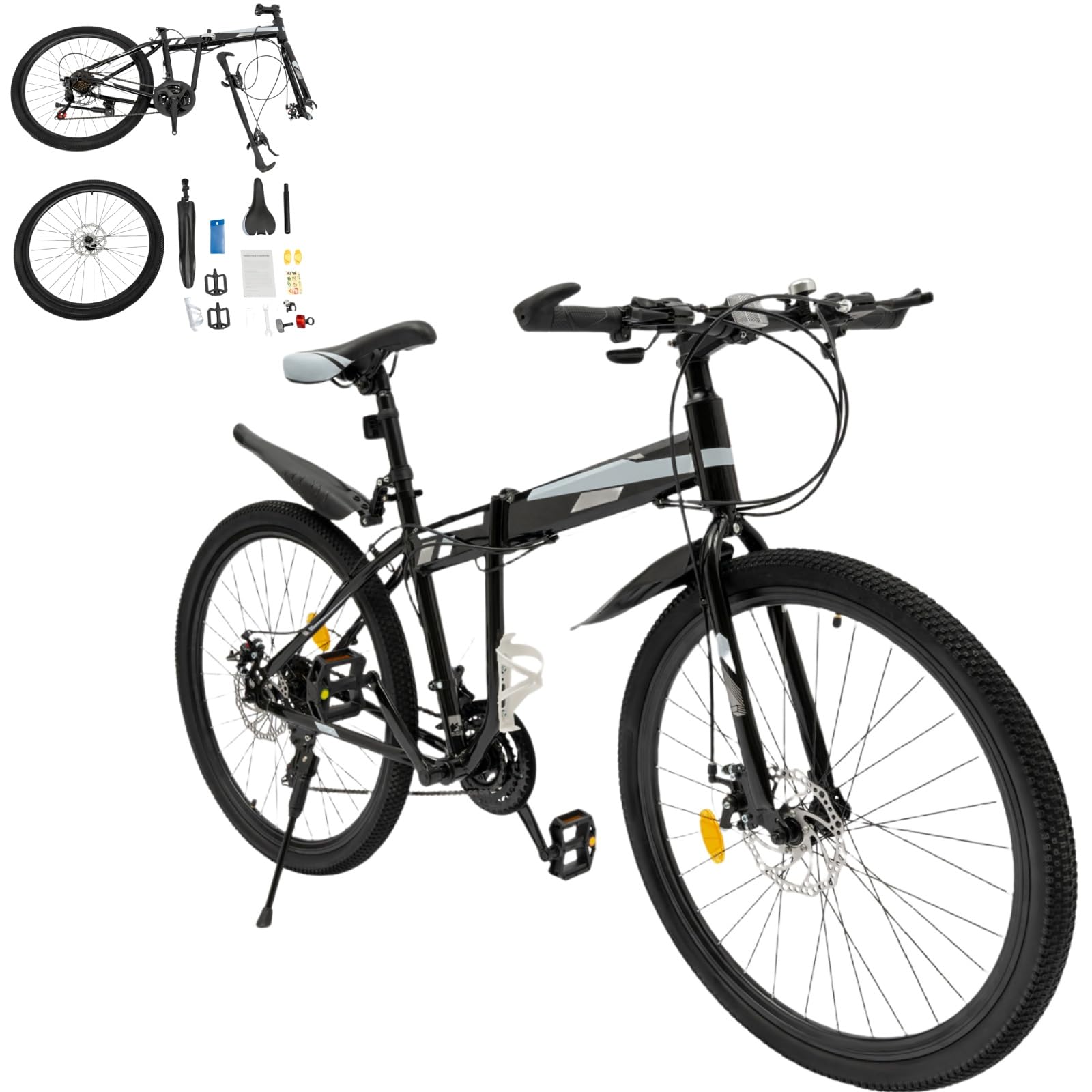 Daohhfo 26 Inch Adult Folding Mountain Bike 21 Speed Folding