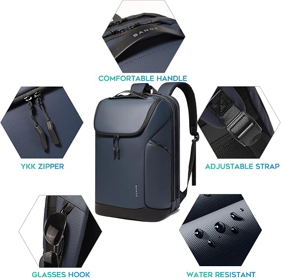 BANGE Laptop backpack with 15.6 inch laptop compartment fit for overnight and commute for men and women (Blue)