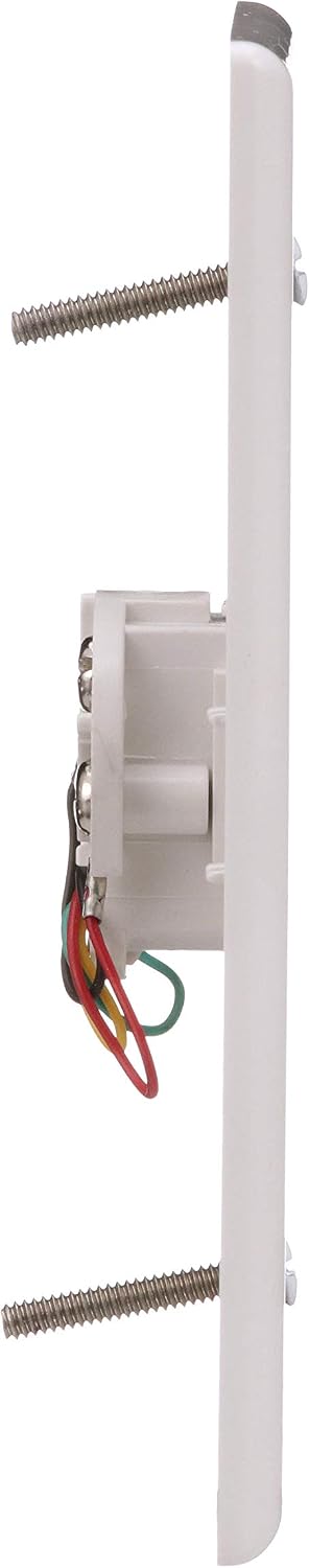 Cooper Wiring Devices 3533-4W-L Flush Mount Mid Size Wall Plate with Telephone Jack 4-Conductor, White