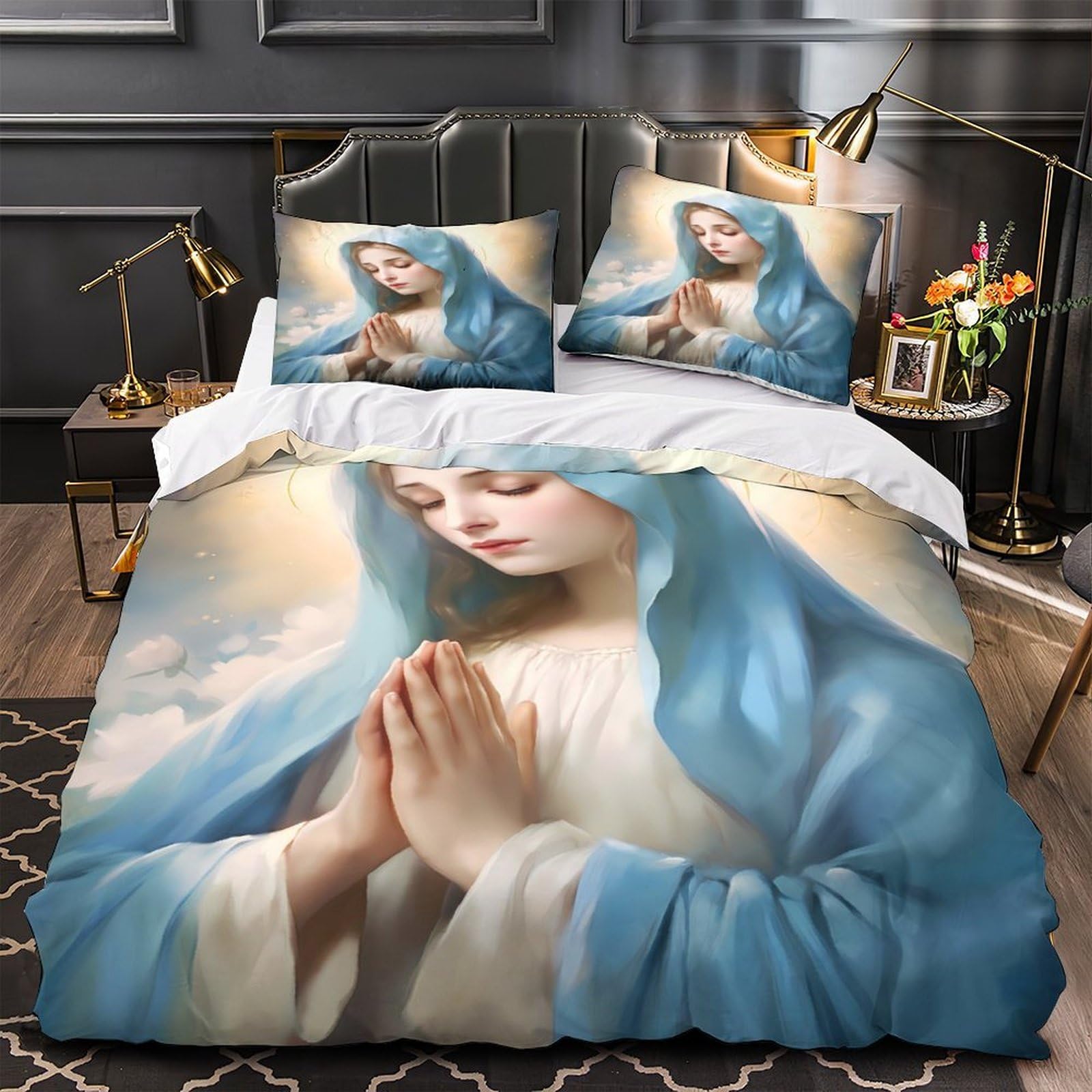 Housse de couette police pour chambre de garçon parure de lit double microfibre lit 2 places