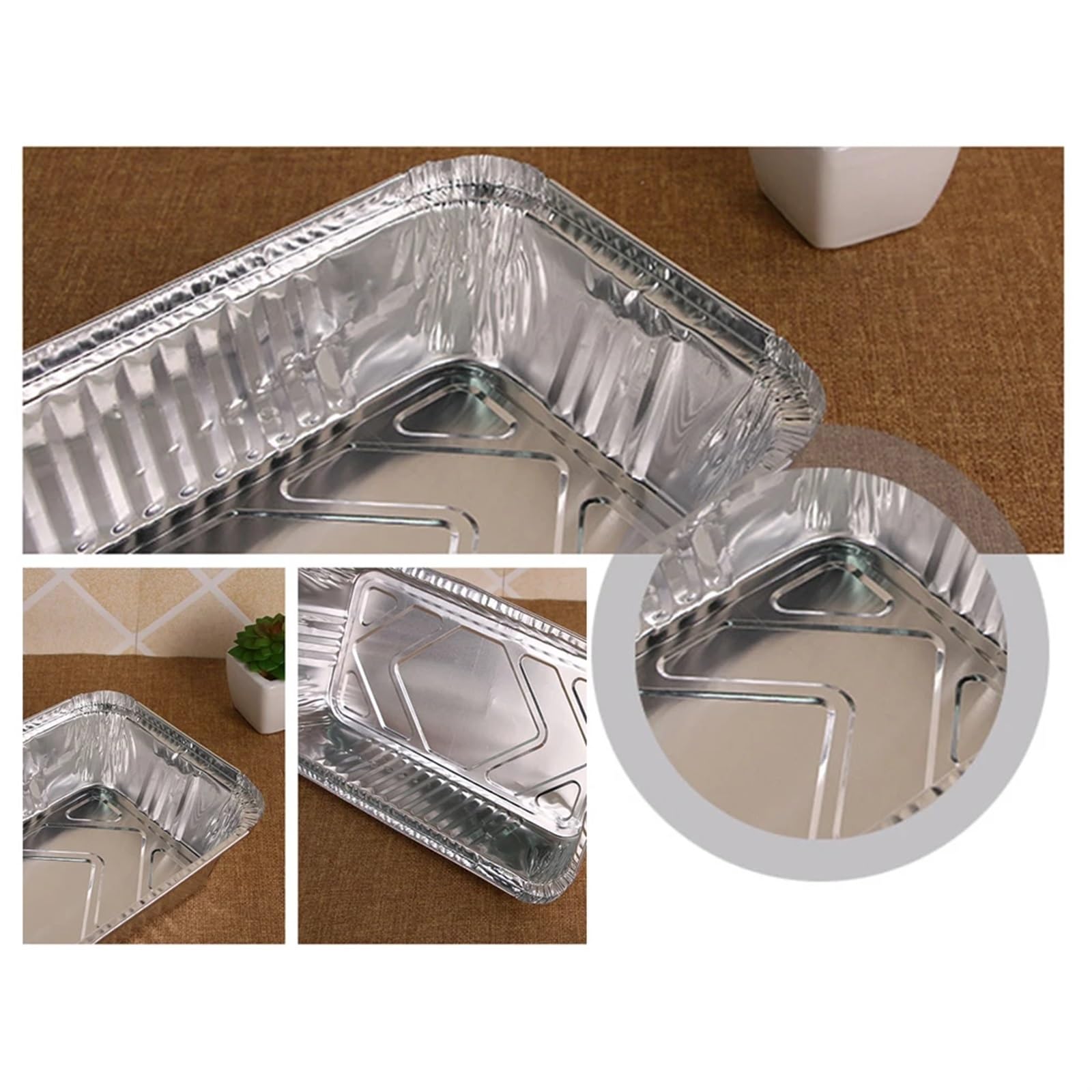 Jednorazowe naczynia kuchenne 50 szt. Taca ociekowa do grilla Folia aluminiowa Smar Grill gotowania Pieczenie(700ML)