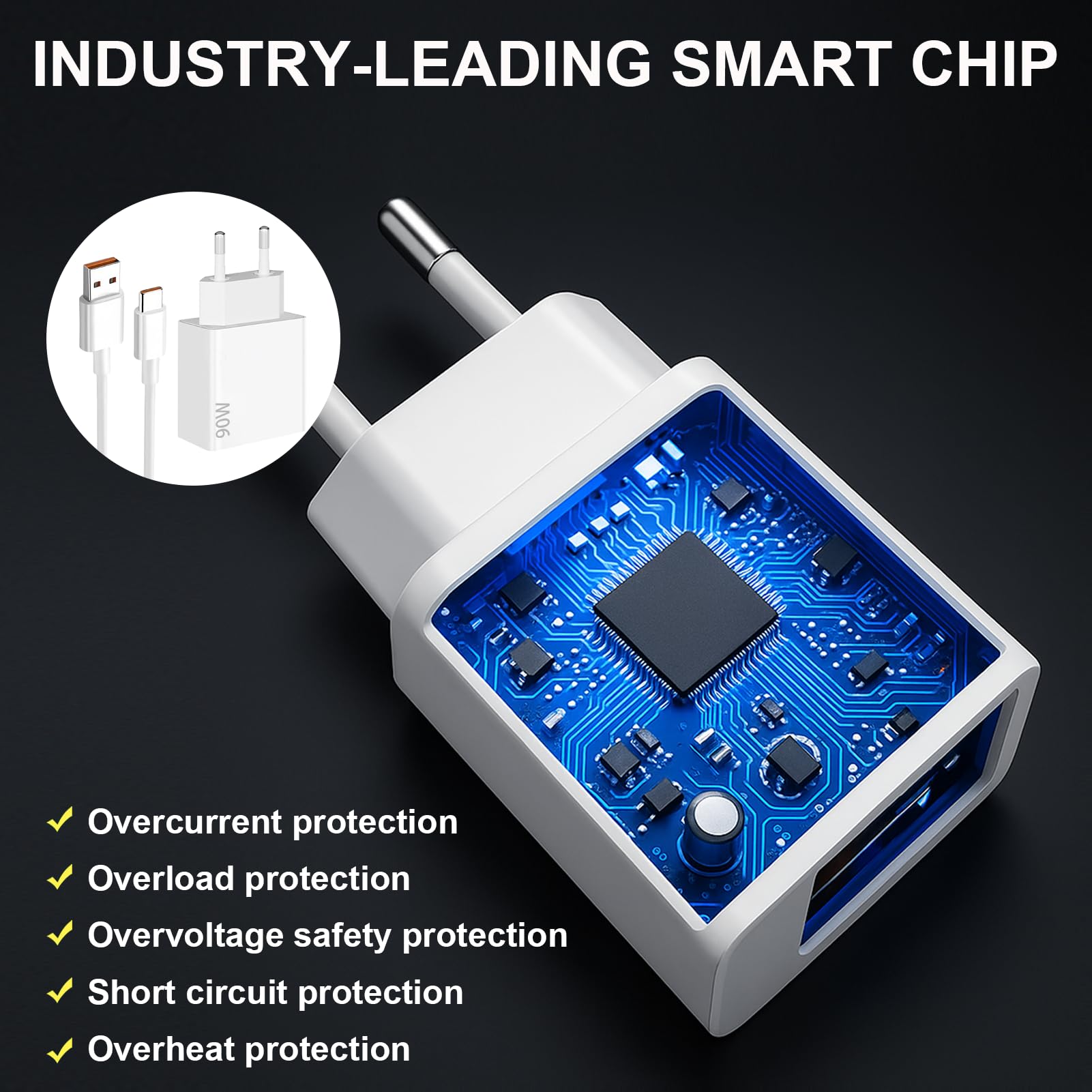 Chargeur Rapide 90W Pour Xiaomi, Chargeur Charge Rapide 90W