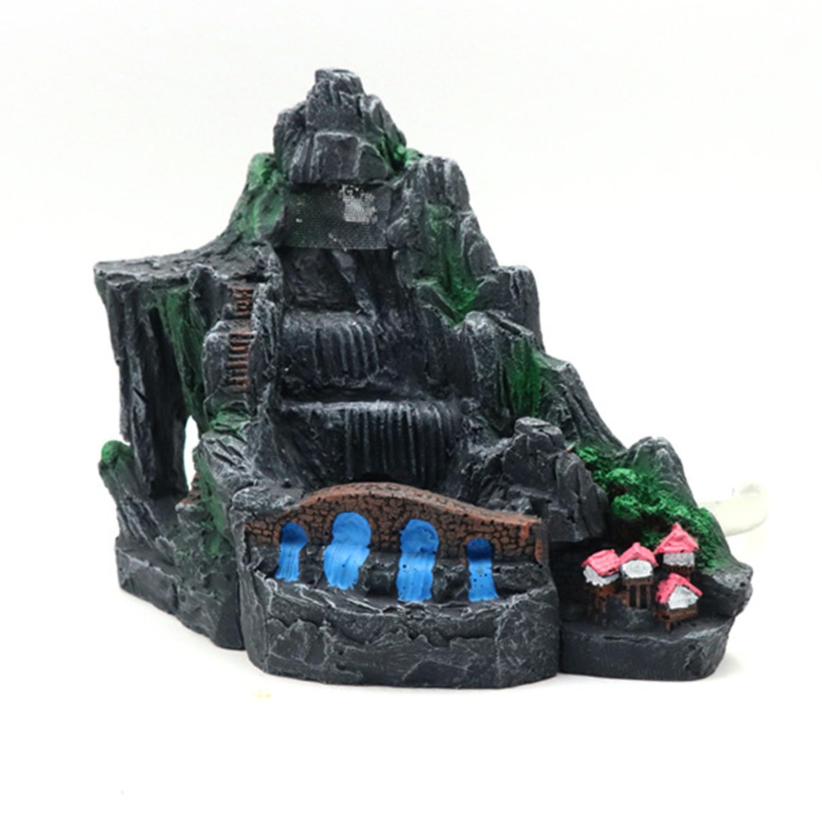 Beimus Aquariums Handicrafts Artificial Stone Waterfall Plant Decorations Fish Tanks Supplies Sea Art Decorations Dynamic Waterfall Fish Tanks Ornament