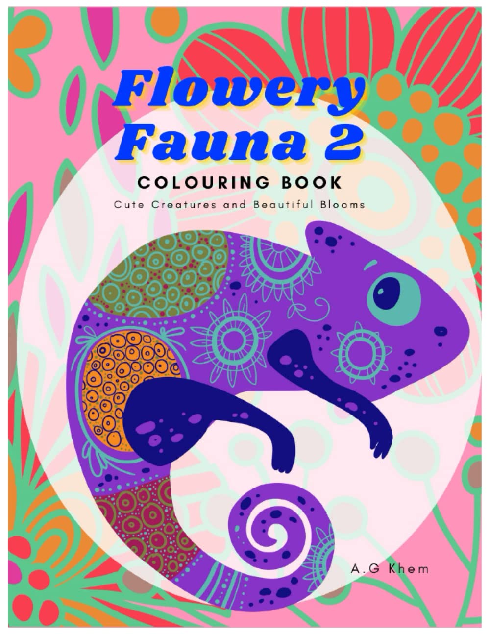 Livre Flowery Fauna 2 : Coloriage Cute Creatures and Beautiful Blooms