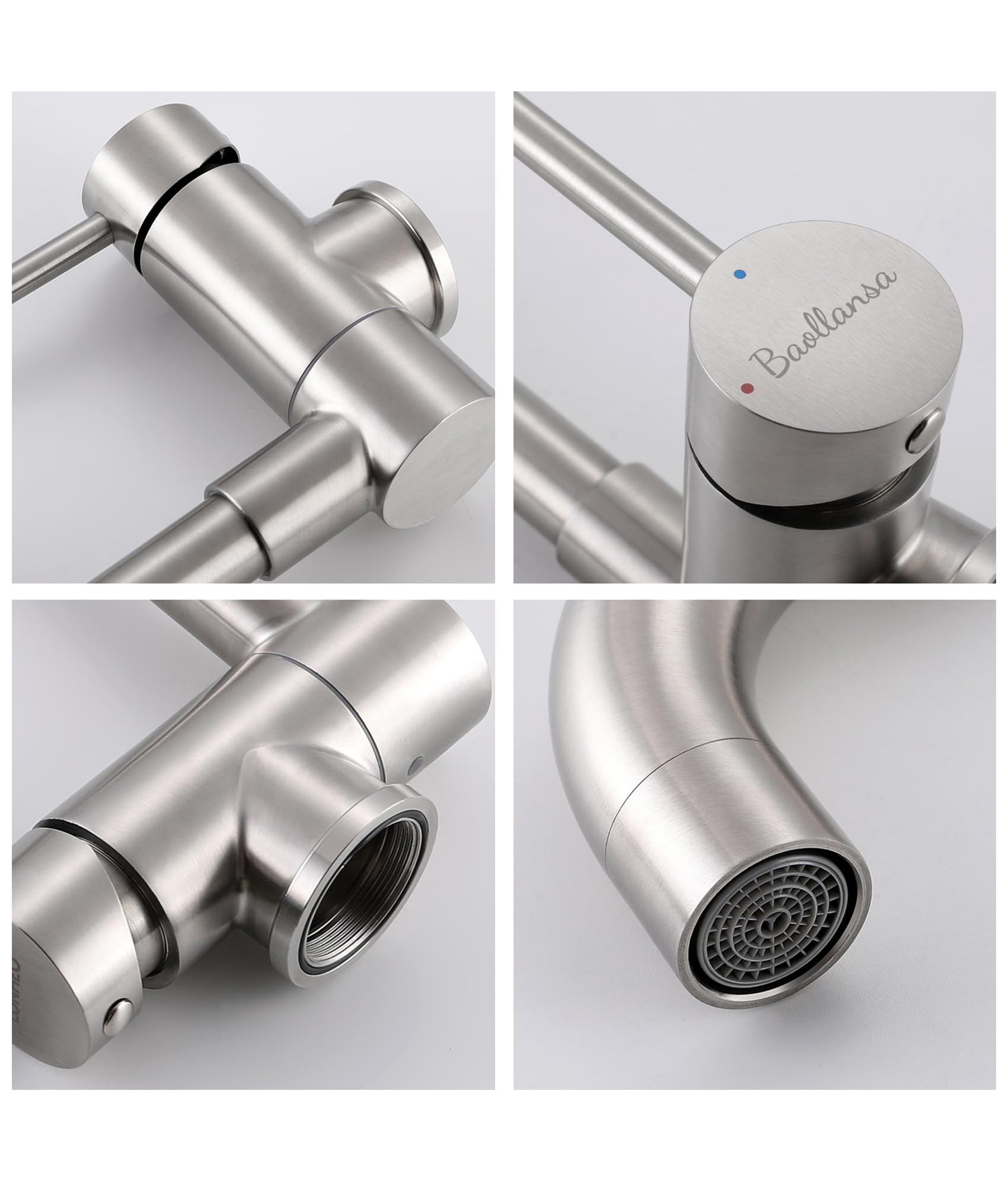 Wasserhahn Küche,vorfenster küchenarmatur klappbar，Hochdruck Kitchen Faucet 360°Drehbar Edelstahl Spültischarmatur Küchenspüle Armatur mit Brause Armatur und Mischbatterie-Langlebig