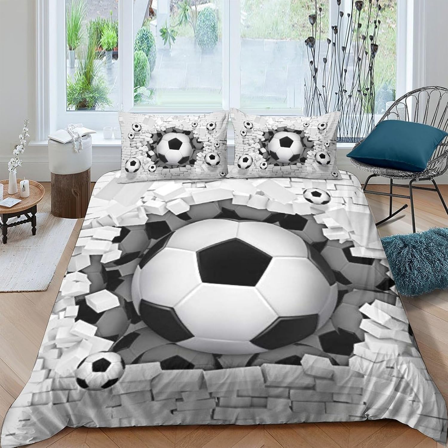 Parure de lit football 200x200 pour décorer la chambre d'un garçon passionné