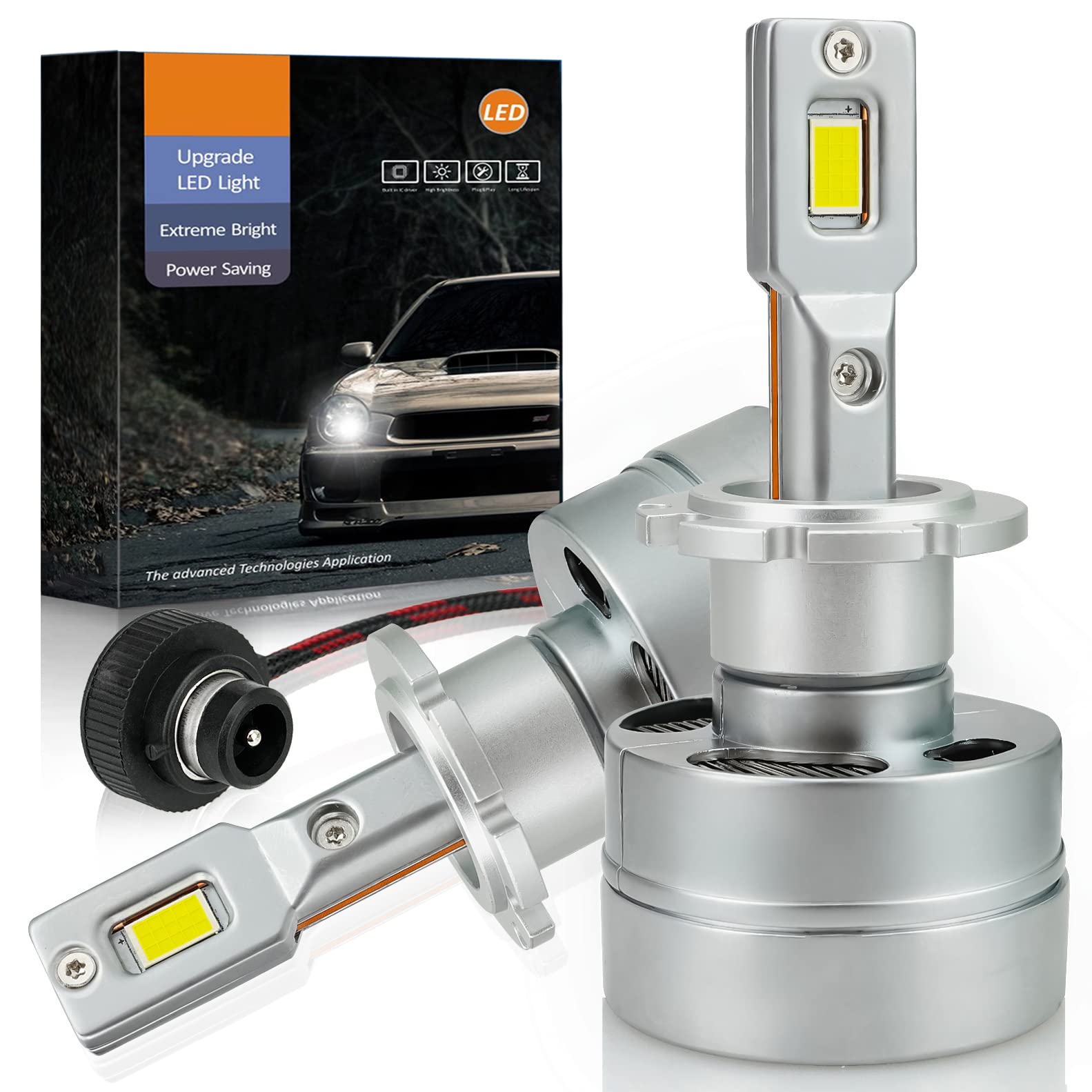 Full Led D2S D2R, Bombillas Coche Premium 80 W 12000 lúmenes, blanco 6000 K, 100% Canbus, 220% luminoso comparado con xenón original
