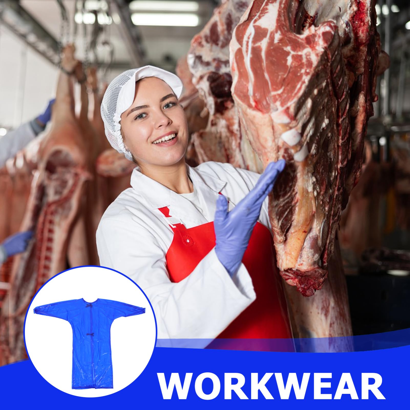 Langarmbluse Bulk-schürzen Küchenschürzenärmel Wasserdichte Schürzen Laborkittel Schürzen Masse Geschirrspülschürze Wasserdicht Laborjacke Pvc Blue