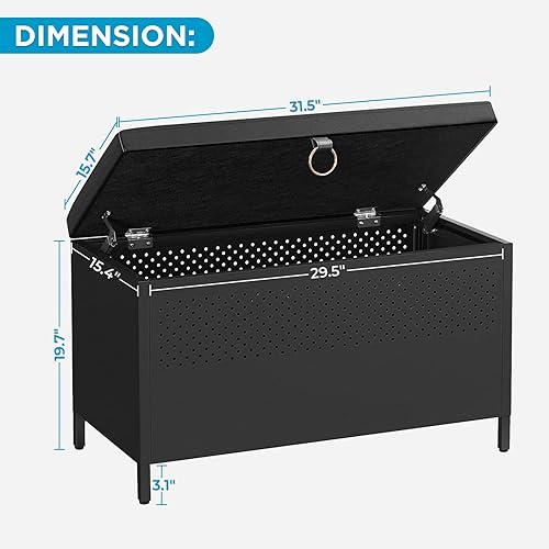 Miniatura 2 de Wonder Comfort Banco de almacenamiento elevador otomano para dormitorio con marco de acero y ruedas, para entrada, sala de estar, vestíbulo,