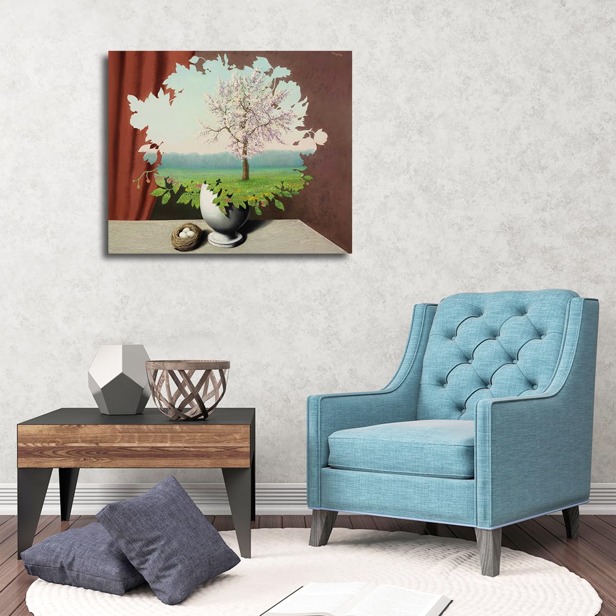 Magritte Plagiado Lienzo Árbol Surrealista 50x60cm