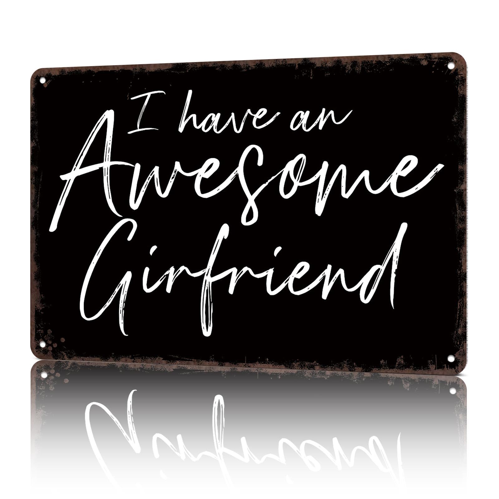 KWQDOZF Vintage Metal Signs Best Girlfriend Valentine Funny Tin Sign Poster Wall Art For Home Room Bedroom Office Decor 8x12inch