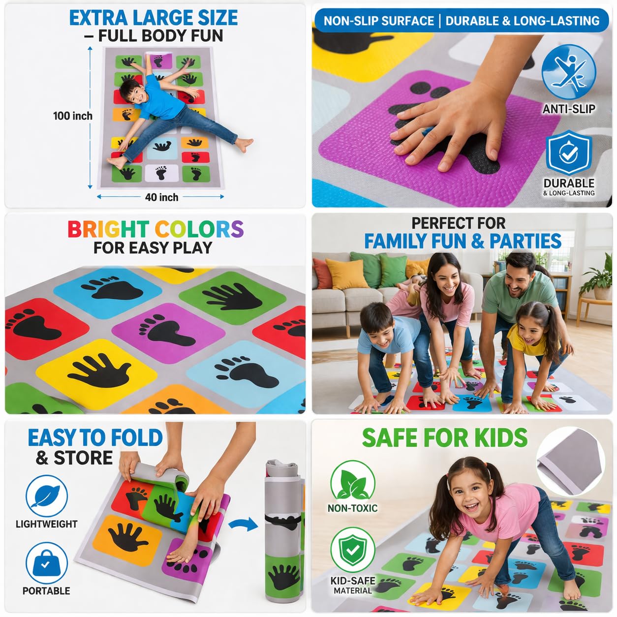 Cartvilla Jumbo Play Floor Games 2.5 feet x 8 feet- PVC Flex Material Game for Kids n Adults Family Game, Kith Kith, Stapu, Langdi (M-1) 1