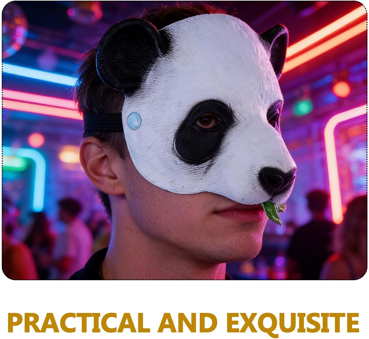 NOLITOY Big Panda Mask for Halloween Season, PU Foam Funny Carnival Party