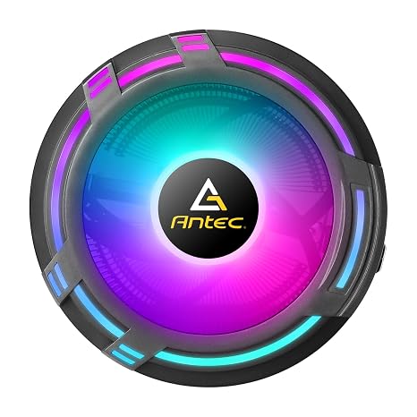 Antec T120 Chromatic Compact Heatsink & Fan, Intel & AMD Sockets, RGB Silent Fan, Black Aluminium Fins, 95W TDP