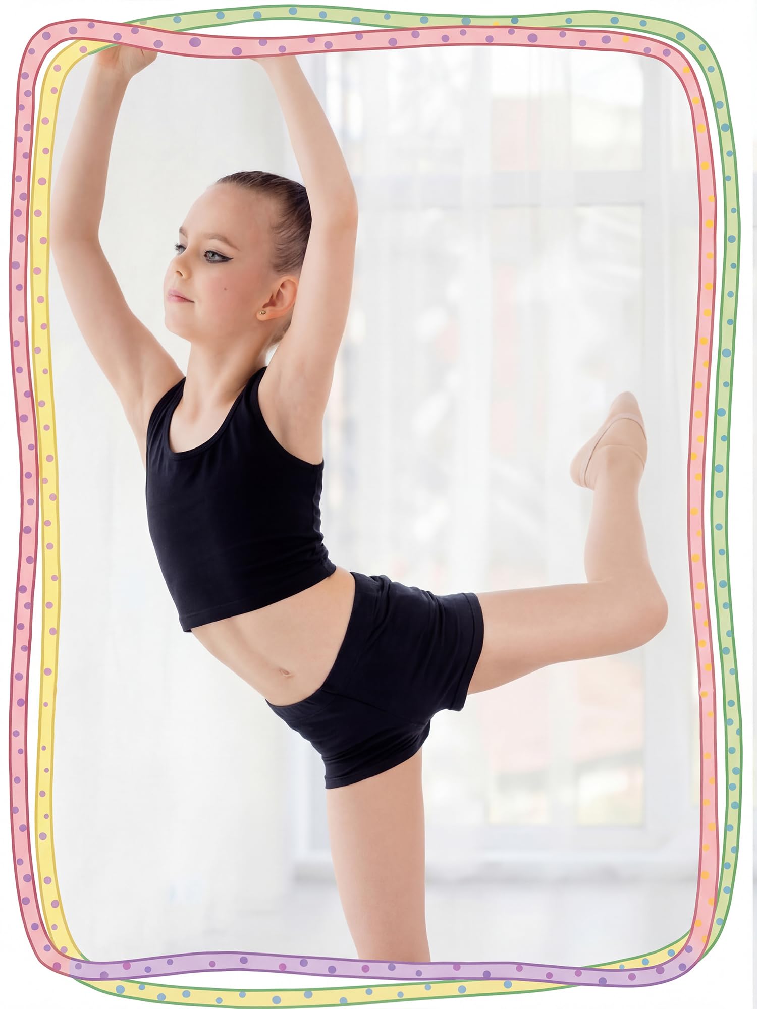 Geyoga 12 Stück Mädchen Tanz-Tanktop Racerback Crop Top ärmelloses Tanzoutfit für Ballett Hip Hop Athletic Wear