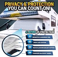 Vista 6 de LATCH.IT Cubierta de parabrisas frontal para RV Clase C Cubierta de parabrisas frontal para autocaravana, remolque y caravana con recortes