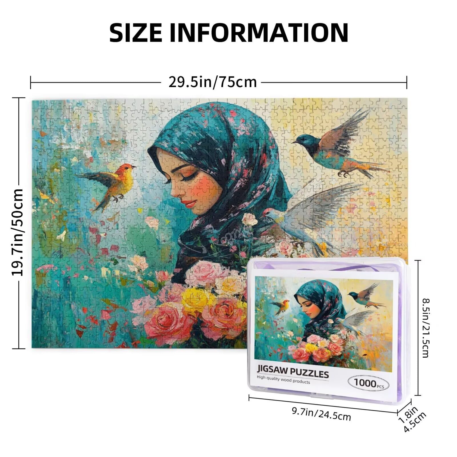 Frau Puzzle 2000 Teile Erwachsene Puzzle Tier Design für Erwachsene und Beginner, HD Farbe HolzPuzzle mit Geschenkbox Verpackung for Zimmer Deko Wohnzimmer, Geschenke für Frauen 70x100cm -z1426
