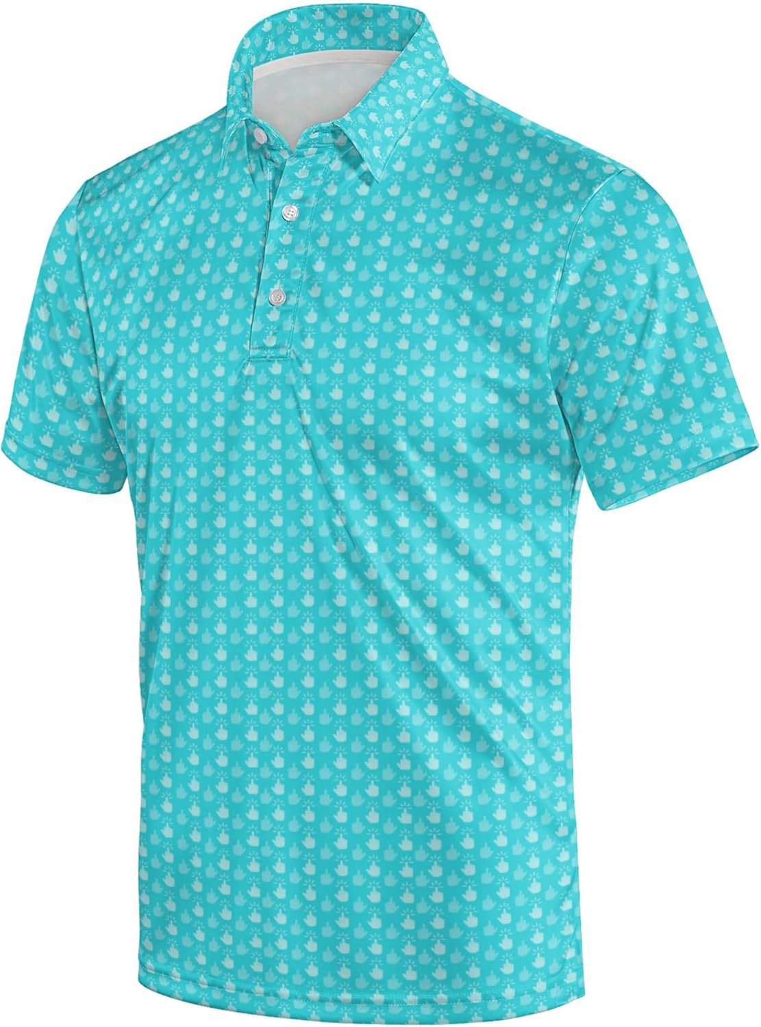 Golf Polo Shirts for Men Funny Print Short Sleeve Golf Shirts Performance Golf Polos